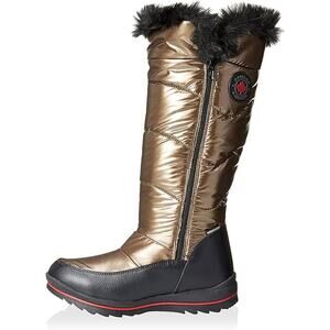 Cougar Bistro Metallic Faux Fur Trim Tall Winter Boots Bronze Womens Size 8M